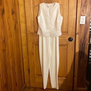 🍇Vintage Shelli Segal Embroidered Top Jumpsuit, Sz 4, EUC